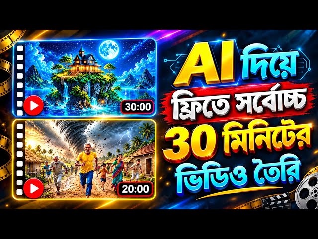 শুধু লিখে দিলেই 30 মিনিটের ভিডিও তৈরি! 🤯 Free AI Long Video Generator 2026