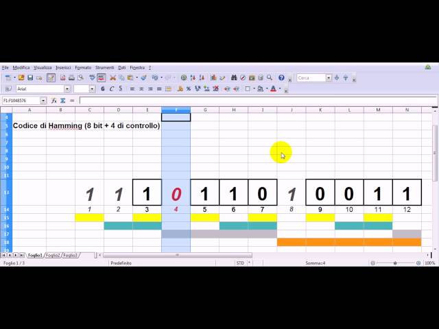 screencast - codice di Hamming (8 bit + 4 di controllo) n. 2