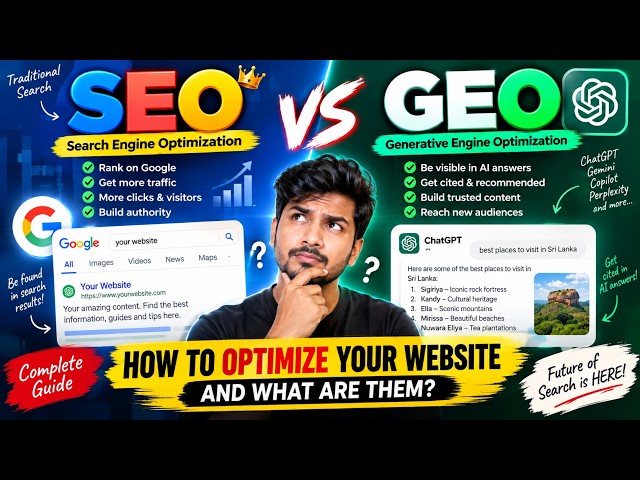 SEO vs GEO Explained 🔥 How to Optimize Your Website for Google & AI Search (ChatGPT)
