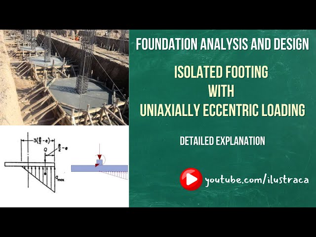 Isolated Footing with Uniaxial Eccentric Loading and Uplift | Pressure Calc | ilustraca | Sandip Deb
