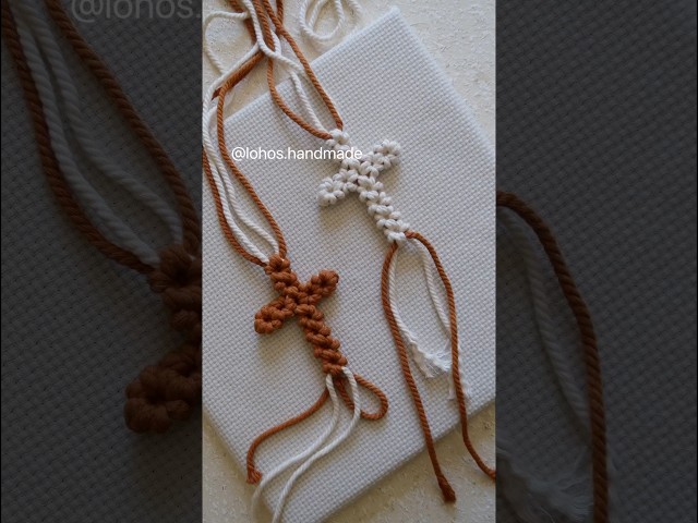 DIY Macrame Cross #macrameknot #macrametutorial #handmade #diyprojects #macramecross #diy