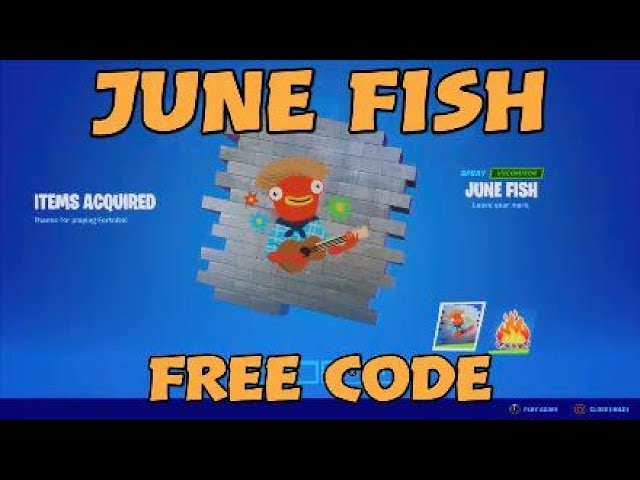 Fortnite, June Fish Spray, Free Redeem Code.