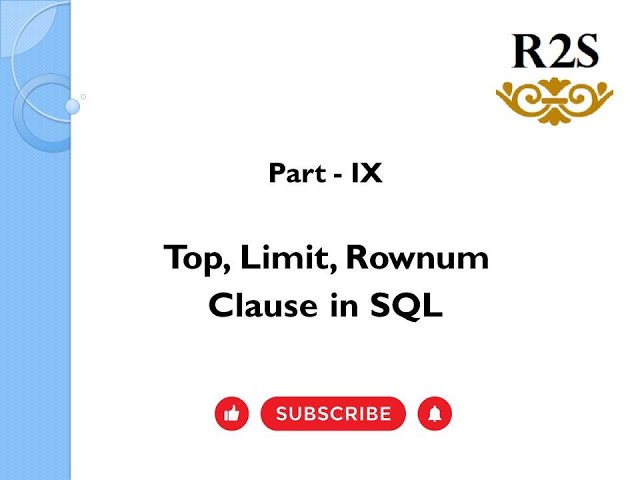 9. Top, Limit, Rownum Clause in SQL #sqltutorial #sqlforbeginners #topclause #limitclause #sqlbasics