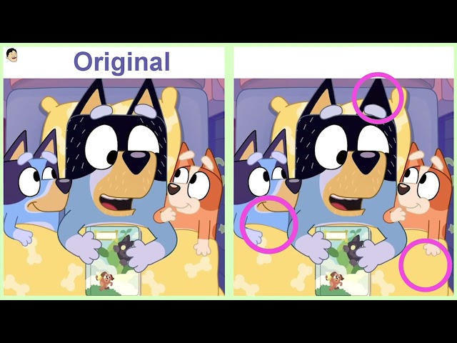 Bluey's Best Moments Find the Difference game! 👍@Easy Little Drawings