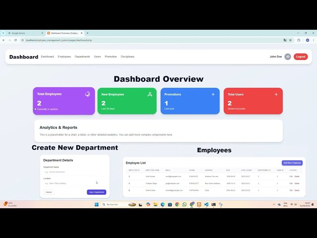 Php and Mysql Full Stack Project | Employee Management System