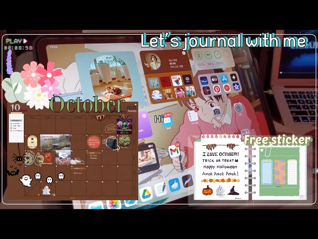 📔Diary | 10월도 반이나 지났어? | 🌵Goodnotes, iPad, Diary, 스티커 무료공유, 굿노트 다이어리, 아이패드, sticker, free download