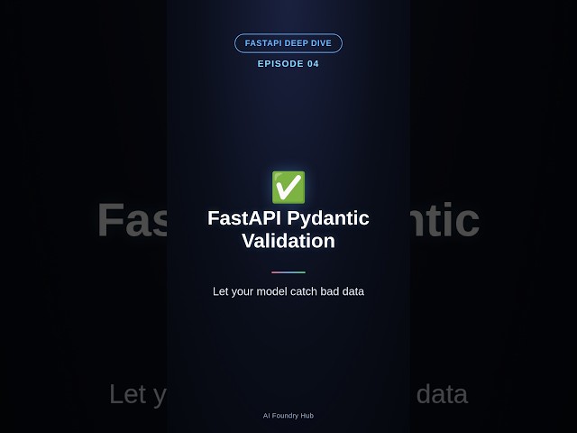 FastAPI + Pydantic: Stop Writing Manual Validation Code ✅ | Ep:04 FastAPI Deep Dive