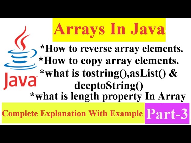 How to reverse,copy and find length of an Array | Explain with Example | @Javamindtechie