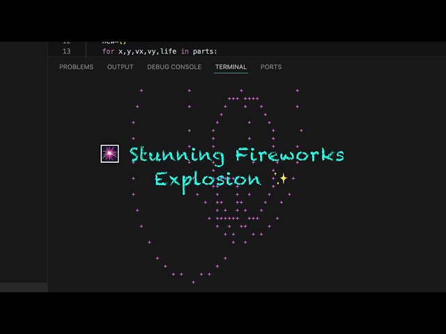 Python Firework Explosion in Terminal