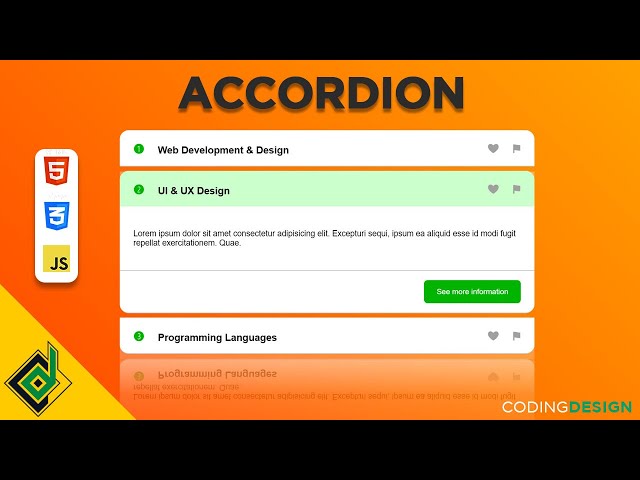 Build An Animated Accordion With HTML, CSS & JavaScript