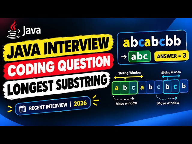 Java Coding Interview Question 2026 | Longest Substring Without Repeating Characters | PwC