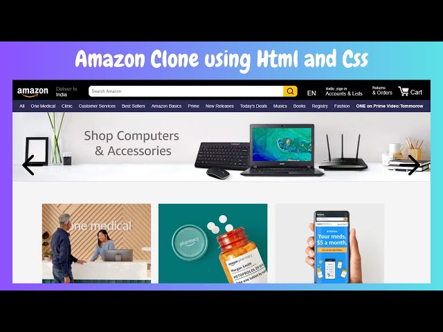 Let's Build a Amazon Clone using HTML and CSS | Amazon Clone | U We Coding