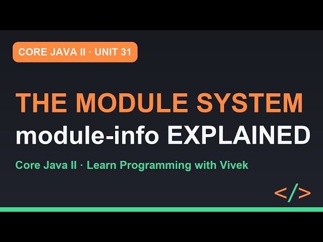 Core Java II: The Module System: module-info.java Explained | Unit 31