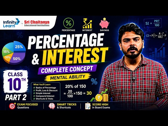 Percentage: Basic to Advanced - Part 2 | Class 10 Mental Ability | SCORE 2026 | All Competitive Exam