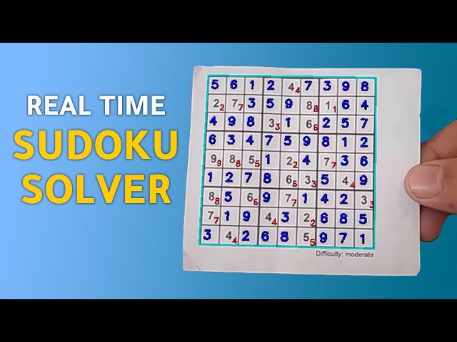 Real Time Sudoku Solver using Python and OpenCV