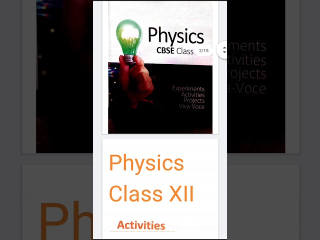 Physics Activities Class XII CBSE Latest