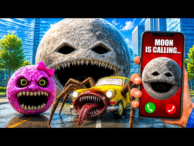 MOON WAKE UP CHASES ANGRY MOON and CAR EATER in Garry's Mod