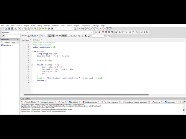 C++ Programming Assignment 1 | Q18 Binary to Decimal Conversion