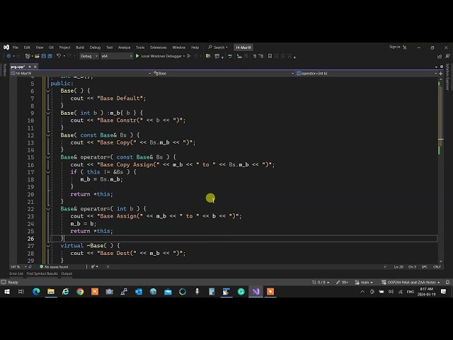OOP244NAA - 2241 -14 Mar 19- Derived classes with resource