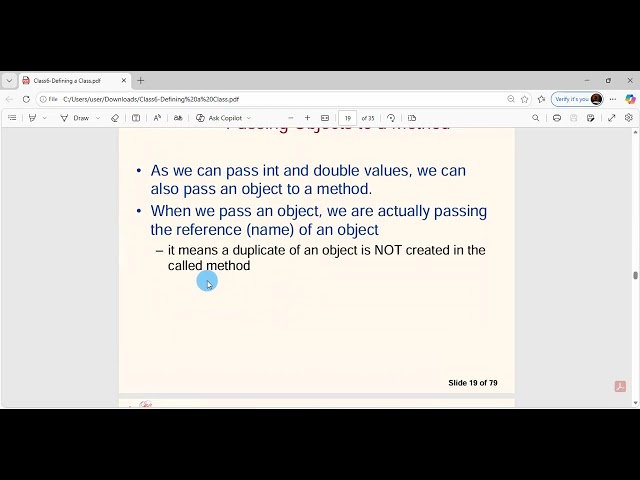 CH6: Defining a class in JAVA