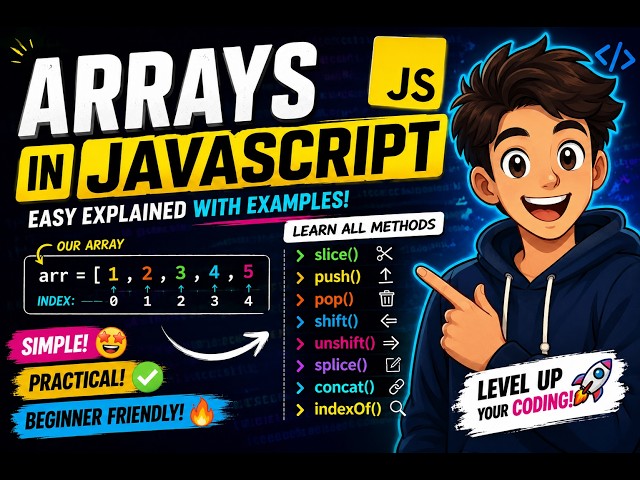 JavaScript Arrays for Beginners 🔥 | Easy JS Array Methods Tutorial for Teens | JS Arrays with Fun!