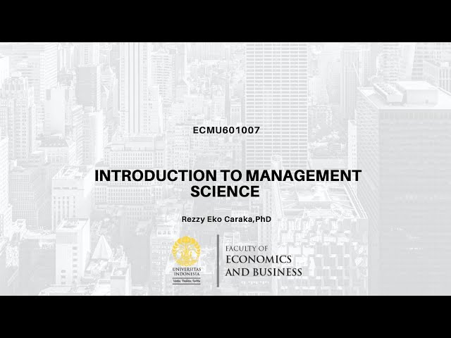 [ECMU601007] Introduction Management Science : Nonlinear Profit Analysis