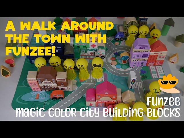 010_A walk around the town with Funzee! _Funzee_Magic color city building blocks