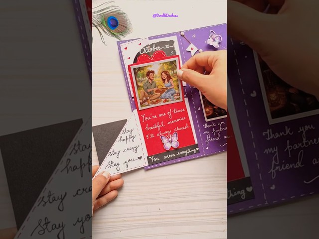 Most Beautiful Birthday Card 💜 | DIY Handmade Birthday Card #shorts #birthdaycard #birthday #diycard