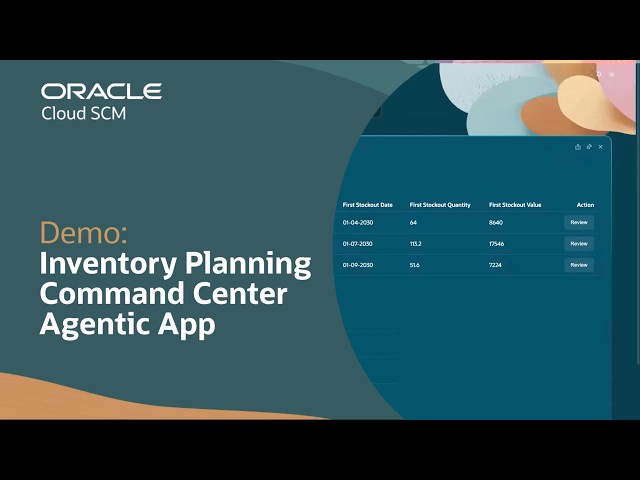 Inventory Planning Command Center Agentic App in Oracle SCM: Demo
