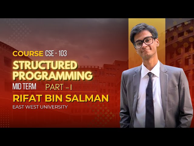 Structured Programming part 1 | Midterm Preparation | EWU 