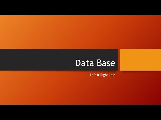 SQL - 30 - Join (4) - Left & Right Join