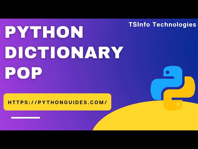 How to use the pop function in Python Dictionary | Python Dictionary Pop