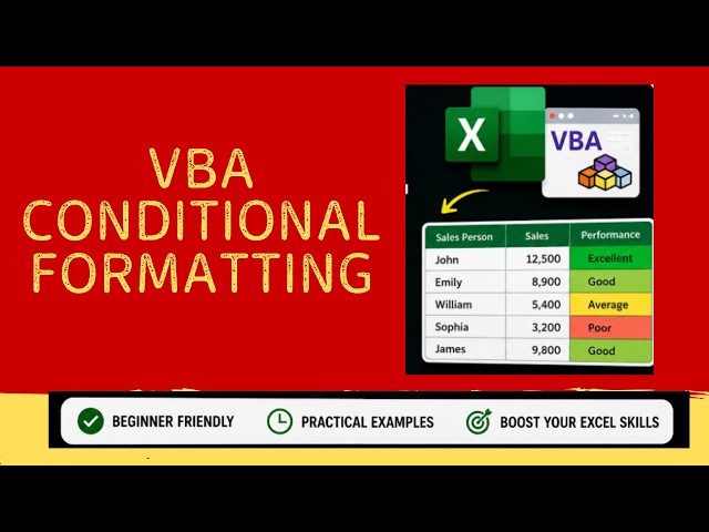 Conditional Formatting with VBA #ConditionalFormatting #Excel #VBATutorial #LearnVBA #ExcelMacros