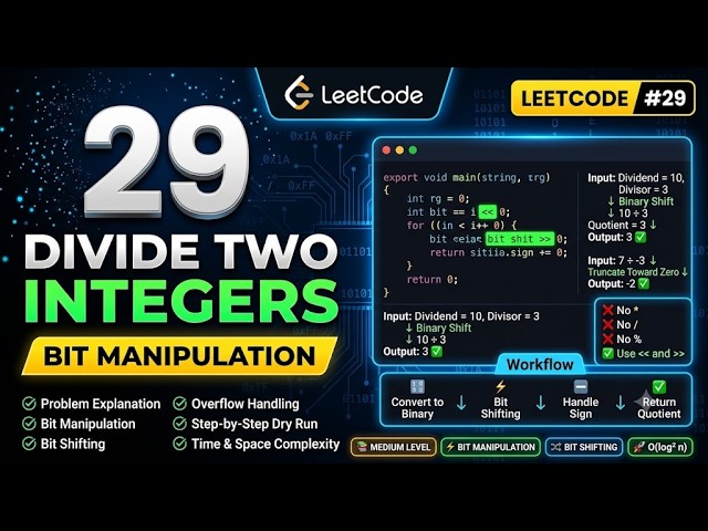 LeetCode 29 - Divide Two Integers | Bit Manipulation Interview Question