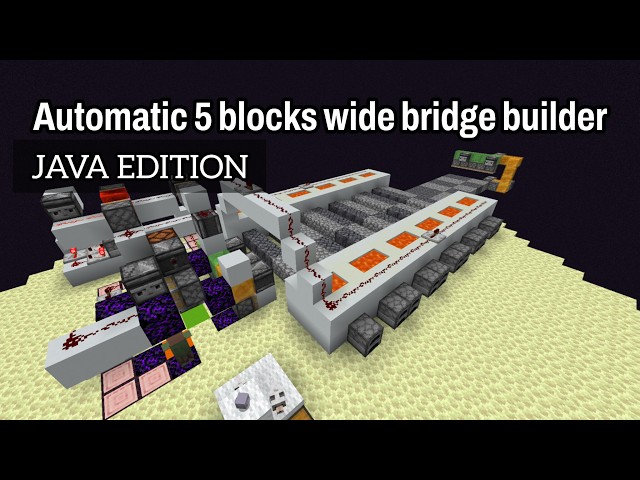 5 Blocks Wide - Automatic Bridge Builder in Minecraft Java Edition | Basalt and Cobblestone