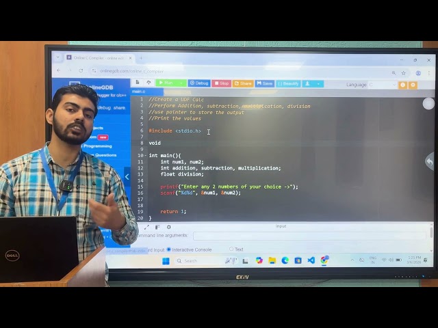 C Program Using Pointer Function for +, −, ×, ÷ (calc Function)
