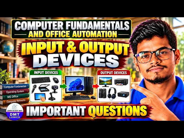 Input & Output devices of computer in Telugu | Computer Fundamentals & Office Automation | Degree...