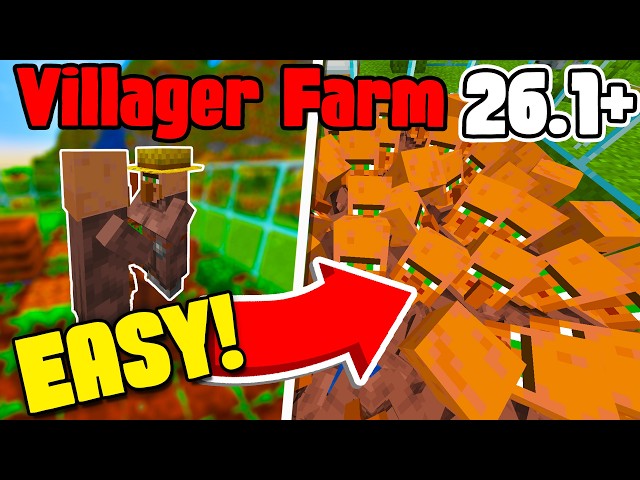 EASIEST Villager Breeder Farm | Minecraft 26.1+  Java & Bedrock Edition