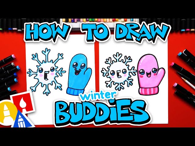 How To Draw Winter Buddies (Snowflake & Mitten)