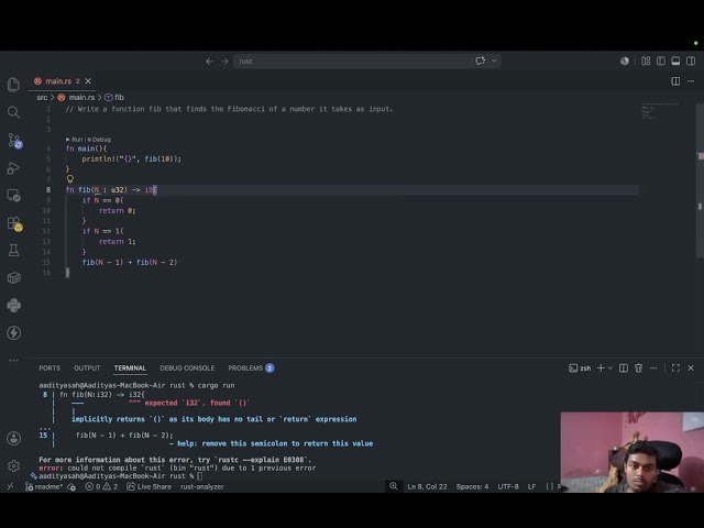 Rust Practice Day 2  Fibonacci Series Explained   Recursion in Rust