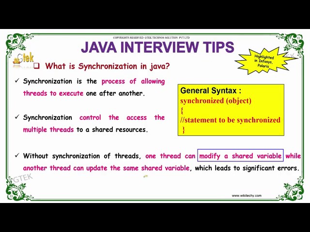 what is synchronization in java   java interview questions and answers   wikitechy com