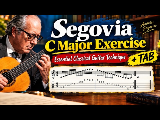 Segovia – C Major Exercise | Essential Classical Guitar Technique + TAB edit by Özkan Gülhan