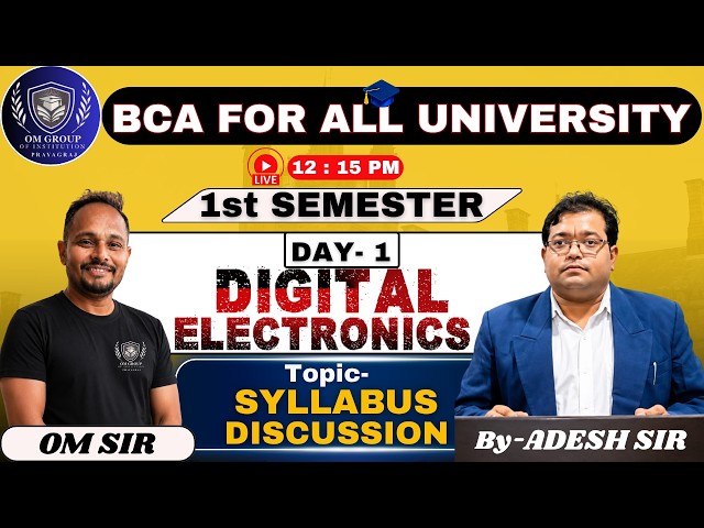 BCA 1st Semester Digital Electronics Syllabus | Day 1 Live | By Adesh Sir #digitalelectronics #viral