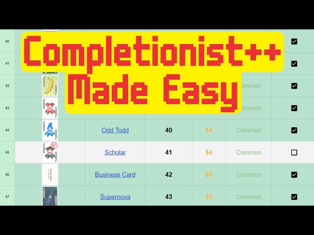 Easy Gold Sticker Tracker & Tips for Completionist++