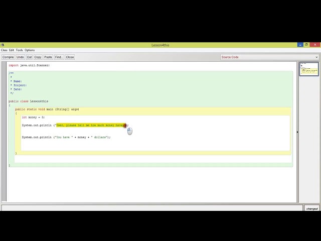 Java - BlueJ - Lesson 5: How to Prompt the User to Input a Number