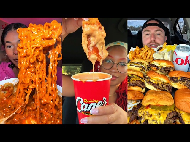 TIKTOK Mukbang Compilation | Buldak, Raising Cane's, McDonald's, In-N-Out  & More!