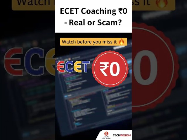 ECET 2026 Coaching at ₹0 – Real or Scam? (Watch This Before You Miss Out!)
