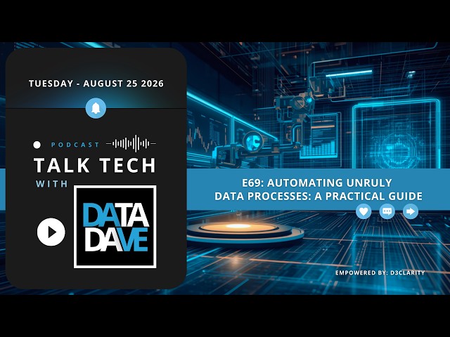 Talk Tech With Data Dave - E69 Automating Unruly Data Processes  A Practical Guide