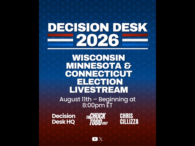 Decision Desk 2026 - Wisconsin, Minnesota, Connecticut & More Primaries Livestream