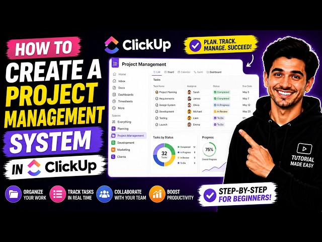 How to Create a Project Management System in ClickUp | Beginner Tutorial